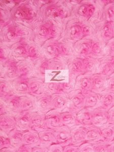 Rosette Floral Soft Minky Fabric Fuchsia
